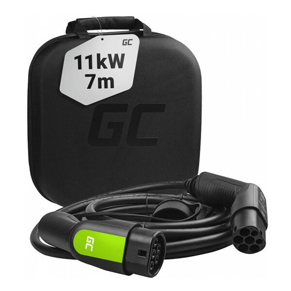 Charging cable for electric cars and hybrids Green Cell EV12 11kW 16A, 7m for Tesla Model 3 / S / X / Y, BMW i3, iX, VW ID.4, Kia EV6, Enyaq iV, e-Niro, IONIQ 5, 500e