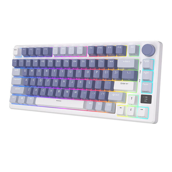 Wireless mechanical keyboard Royal Kludge RKM75 RGB, Silver switch (blue)